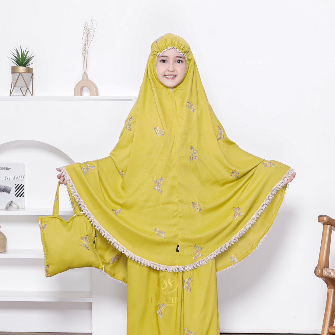 Mukena Anak Rayon Bordir Butterfly