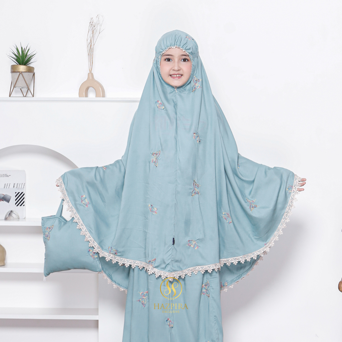 Mukena Anak Rayon Bordir Butterfly