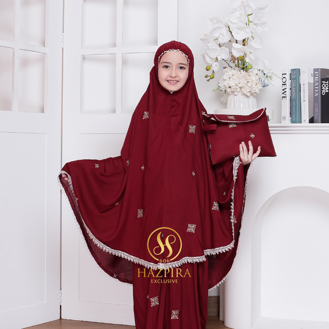 Mukena Anak Rayon Bordir Batik