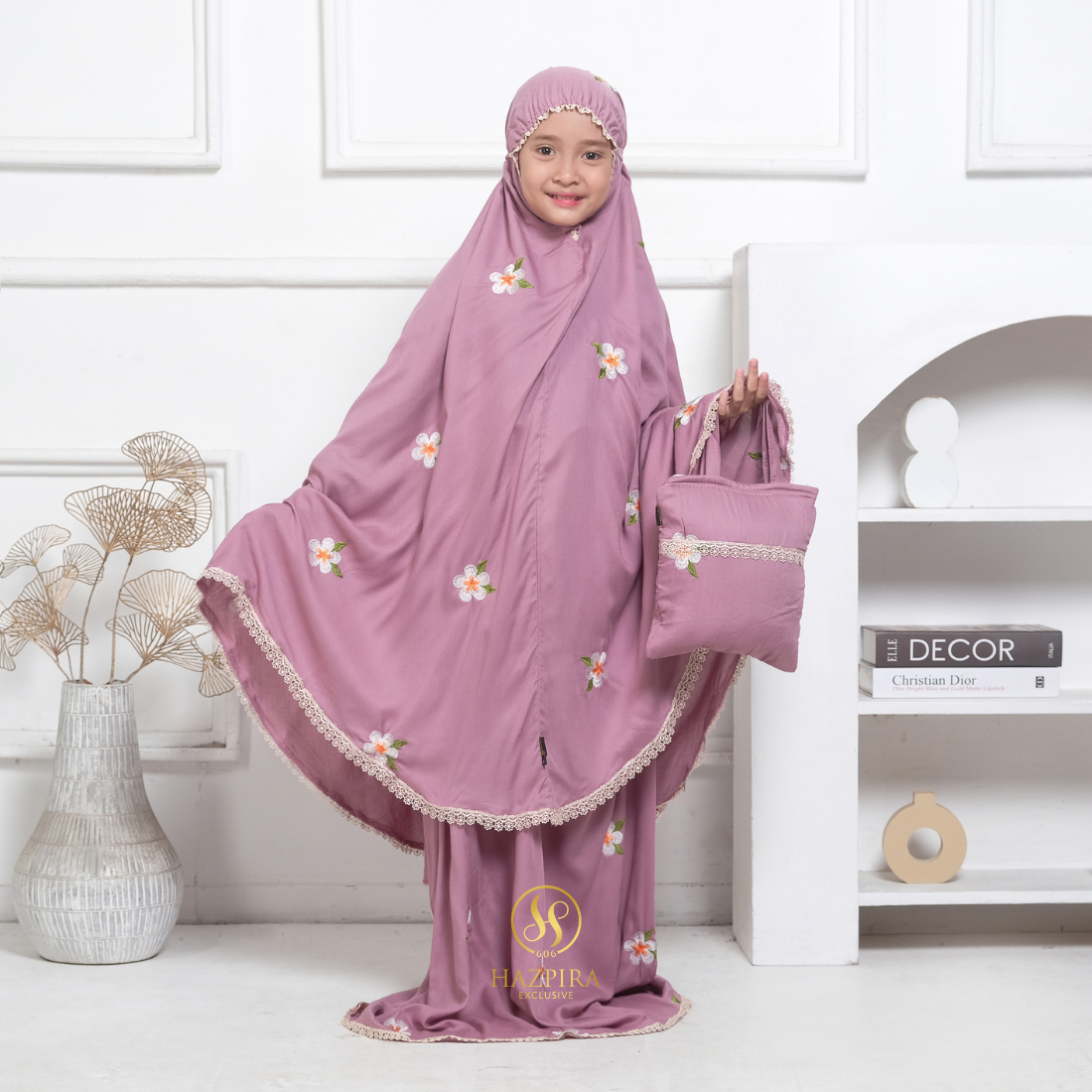 Mukena Anak Rayon Bordir Mahalini