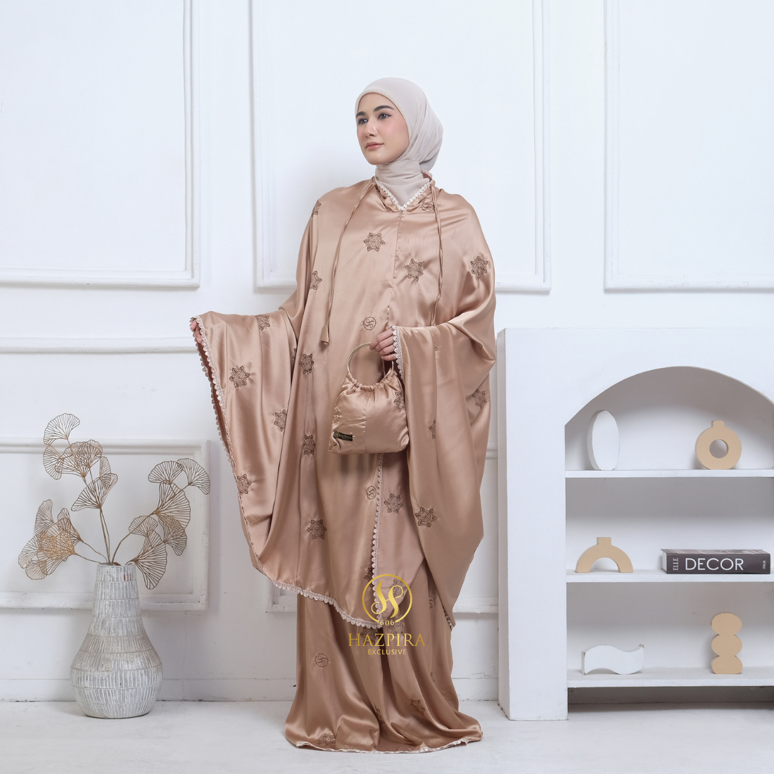 Mukena Dewasa Armany Silk Bordir Hazzafa