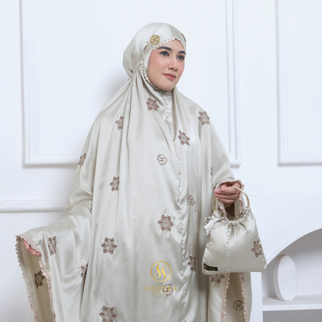 Mukena Dewasa Armany Silk Bordir Hazzafa