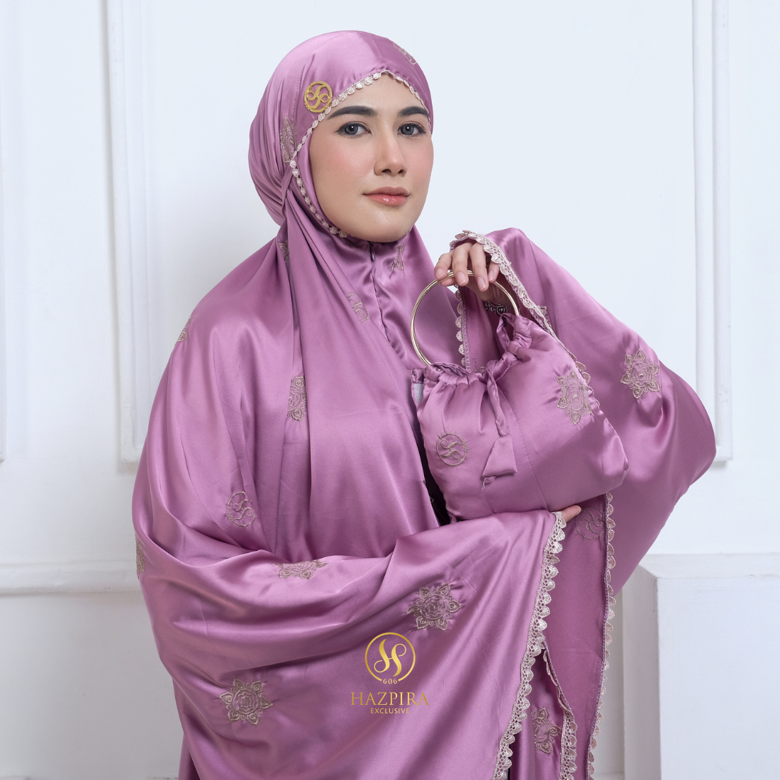 Mukena Dewasa Armany Silk Bordir Hazzafa