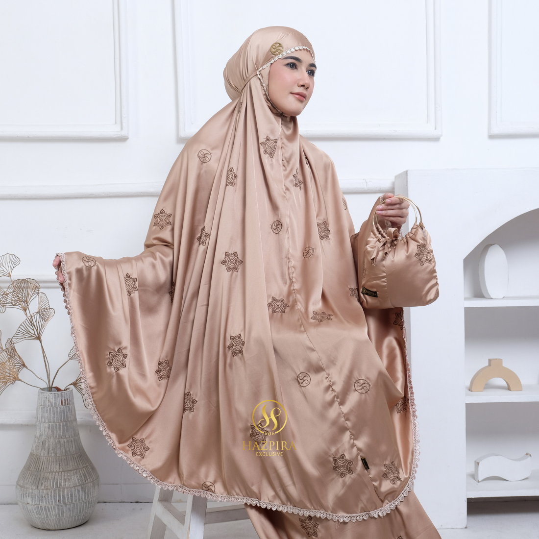 Mukena Dewasa Armany Silk Bordir Hazzafa