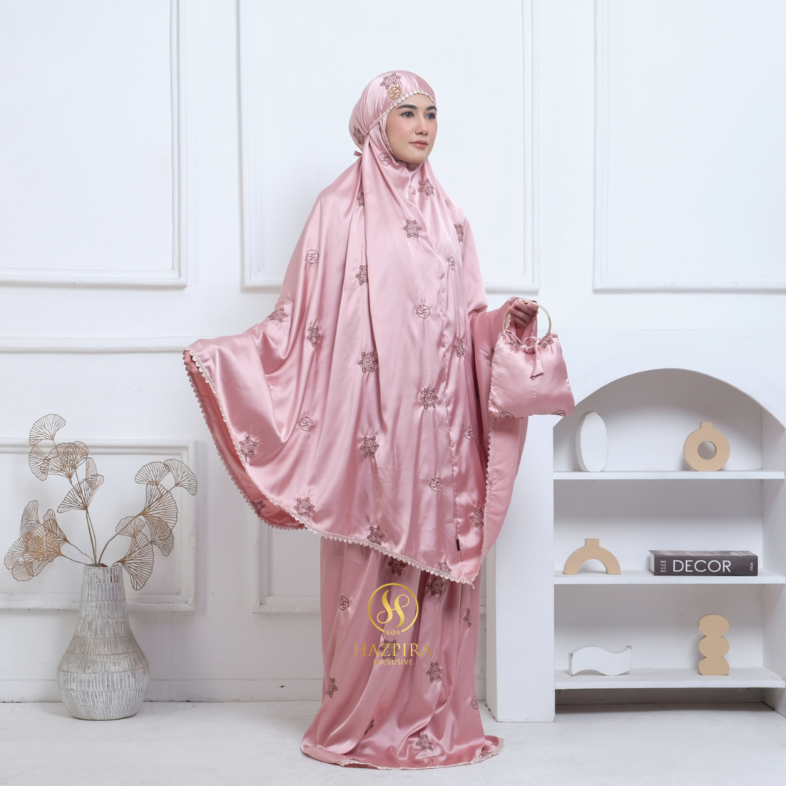 Mukena Dewasa Armany Silk Bordir Hazzafa