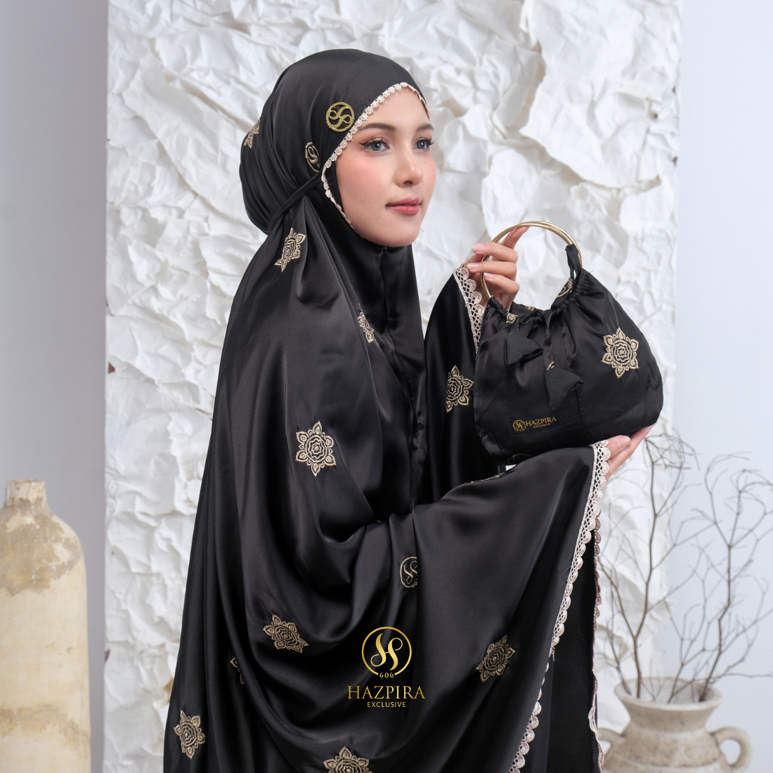 Mukena Dewasa Armany Silk Bordir Hazzafa