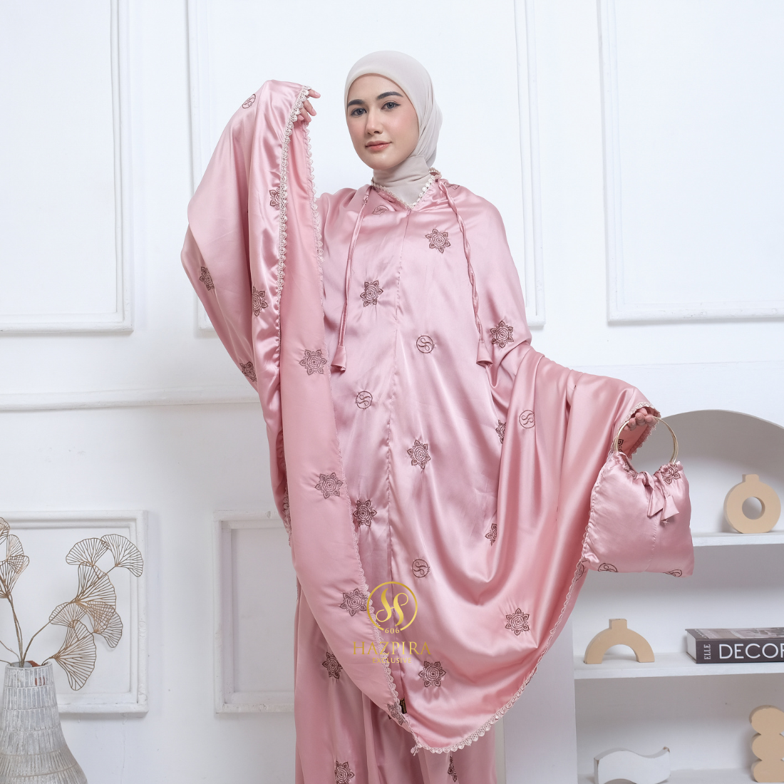 Mukena Dewasa Armany Silk Bordir Hazzafa