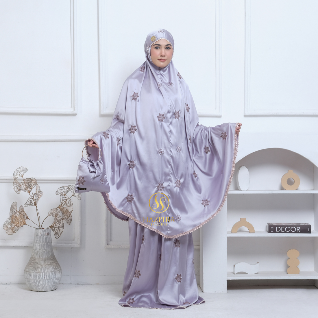 Mukena Dewasa Armany Silk Bordir Hazzafa