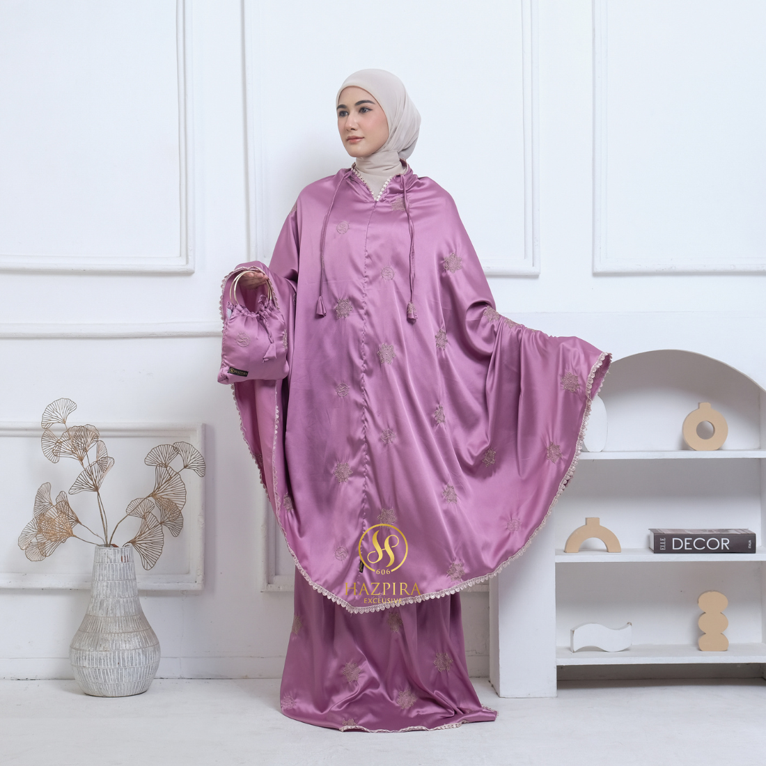Mukena Dewasa Armany Silk Bordir Hazzafa