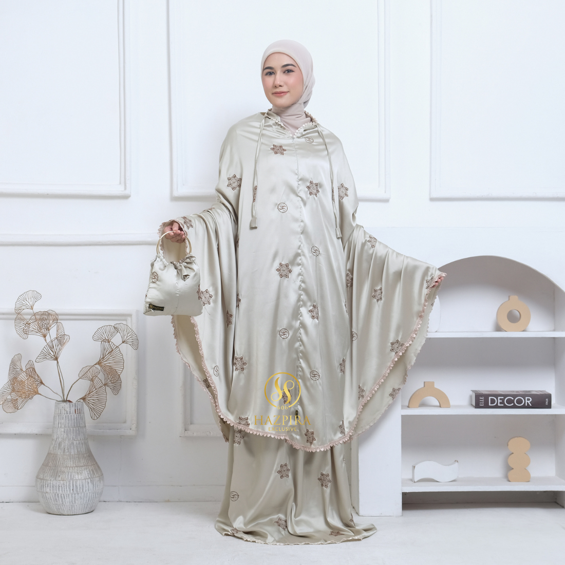 Mukena Dewasa Armany Silk Bordir Hazzafa